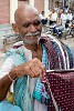 Cheerfull undergarment salesman - Varanasi, India. : India, People