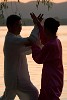 Kungfu training in the setting sun, Kunming lake. : China, People, Sunset