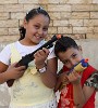 Heavily armed kids in Madaba. : Jordan