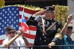 A Puerto Rican veteran being celebrated during the National Puerto Rican Day Parade.