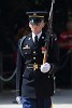 Soldiers from the 3rd U.S. Infantry Regiment (The Old Guard) guard the Tomb of the Unknown Soldier at Arlington National Cemetery. This Tomb holds the remains of unknown service members from WW I, WW II, the Korean and the Vietnam war.