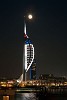 The Moon over Spinnaker Tower. : United Kingdom