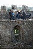 Kissing the Blarney stone in Blarney Castle. : Ireland