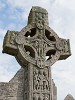 Cross of the Scriptures (replica) at the monastic city of Clonmacnoise, Ireland. : Ireland