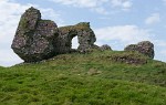 Oddly shaped 13th century Castle West of Clonmacnoise, Ireland. : Ireland