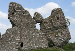 Oddly shaped 13th century Castle West of Clonmacnoise, Ireland. : Ireland