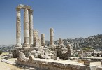 Remnants of the Roman Temple of Hercules (161-166 AD) in the Amman Citadel. : Jordan