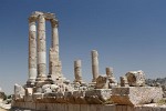 Remnants of the Roman Temple of Hercules (161-166 AD) in the Amman Citadel. : Jordan