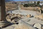 The oval-shaped Forum as seen from the Temple of Zeus. : Jordan