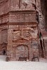 Carving in the Outer Siq or 'Street of Facades' (between the Treasury and the Theatre). : Jordan