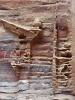 Carving in the Outer Siq or 'Street of Facades' (between the Treasury and the Theatre). : Jordan