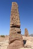 The two 6m-high Obelisks that mark the entrance to the High Place of Sacrifice or locally known as Al-Madbah (the Altar). : Jordan