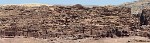 The Royal Tombs as seen from the summit of Al-Habis, one of the many high places of Petra. : Jordan