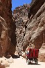 Horse carriage navigating through the narrow Siq. : Jordan