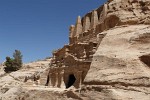 Carvings along the road from Wadi Musa to the Siq. : Jordan