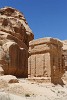 Carvings along the road from Wadi Musa to the Siq. : Jordan