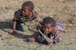 Curious kids in Shewa Province. : People