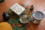 Coffee making ritual in Ethiopia; the birthplace of "Coffea Arabica".