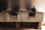 One of the primitive, blackened but functional kitchens at the Attat Hospital.