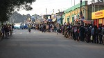 Busy busstand in Addis Abbeba.