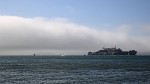 Foggy Alcatraz Island.