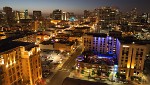 San Diego's Gaslamp Quarter as seen from the top floor of DiamondView Tower.