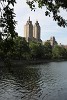 The twin majestic towers of The Eldorado 300 Central Park West, a luxury appartment building from 1931, overlooking the Jacqueline Kennedy Onassis reservoir in Central Park.