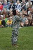 The "Twilight Tattoo" in Arlington, VA. This hour-long public performance features Soldiers from The 3rd U.S. Infantry Regiment (The Old Guard) and The U.S. Army Band "Pershing's Own". They offer a glimpse into American history through performances by The U.S. Army Blues, vocalists from The U.S. Army Band Downrange, The Old Guard Fife and Drum Corps, and The U.S. Army Drill Team.  The history of Twilight Tattoo began more than 300 years ago as British troops were summoned from the warmth and hospitality of local pubs by a bugle and drum call to return to the barracks. The familiar tune told tavern owners “doe den tap toe,” or “time to turn off the taps.” The troops knew the call to mean “taps off,” and minutes later they were back in their tents.