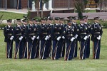 The "Twilight Tattoo" in Arlington, VA. This hour-long public performance features Soldiers from The 3rd U.S. Infantry Regiment (The Old Guard) and The U.S. Army Band "Pershing's Own". They offer a glimpse into American history through performances by The U.S. Army Blues, vocalists from The U.S. Army Band Downrange, The Old Guard Fife and Drum Corps, and The U.S. Army Drill Team.  The history of Twilight Tattoo began more than 300 years ago as British troops were summoned from the warmth and hospitality of local pubs by a bugle and drum call to return to the barracks. The familiar tune told tavern owners “doe den tap toe,” or “time to turn off the taps.” The troops knew the call to mean “taps off,” and minutes later they were back in their tents.