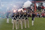 The "Twilight Tattoo" in Arlington, VA. This hour-long public performance features Soldiers from The 3rd U.S. Infantry Regiment (The Old Guard) and The U.S. Army Band "Pershing's Own". They offer a glimpse into American history through performances by The U.S. Army Blues, vocalists from The U.S. Army Band Downrange, The Old Guard Fife and Drum Corps, and The U.S. Army Drill Team.  The history of Twilight Tattoo began more than 300 years ago as British troops were summoned from the warmth and hospitality of local pubs by a bugle and drum call to return to the barracks. The familiar tune told tavern owners “doe den tap toe,” or “time to turn off the taps.” The troops knew the call to mean “taps off,” and minutes later they were back in their tents.