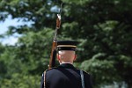 Soldiers from the 3rd U.S. Infantry Regiment (The Old Guard) guard the Tomb of the Unknown Soldier at Arlington National Cemetery. This Tomb holds the remains of unknown service members from WW I, WW II, the Korean and the Vietnam war.