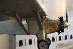 The  Spirit of St. Louis  with which pilot Charles Lindbergh flew solo on May 20–21, 1927, on the first non-stop flight from New York to Paris. He flew the 3,600 miles in 33 hours and 30 minutes and the  Spirit  is now on permanent display at the Smithsonian's National Air and Space Museum.