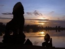 Sunrise over Srah Srang (Pool of Ablutions) basin - Angkor, Cambodia. : Cambodia