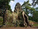 Eastern face-tower of Banteay Kdei Buddhist monastery - Angkor, Cambodia. : Cambodia