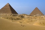 Pyramid of Khafre(l) and Khufu(r) - Giza Plateau, Egypt. : Egypt