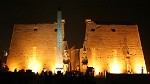 Obelisk and statues of Ramses II at Luxor Temple - Eastbank Luxor, Egypt. : Egypt