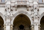 Carvings on the Westside of the Parliament building - Budapest, Hungary. : Hungary