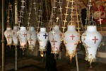 The final five stations (10-14) of the "Via Dolorosa" can be found here in the Church of the Holy Sepulchre - Old City Jerusalem, Israel. This is the Stone of the Anointing, believed to be the place where Jesus' body was prepared for burial. It is the 13th Station of the Cross. : Israel, SNMG2 Deployment 2006