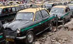 Taxis at the New Delhi Railway Station - Delhi, India. : India, India