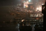 Fire ceremony on the banks of the Ganges river - Varanasi, India. : India