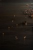 Floating candles in the Ganges river - Varanasi, India. : India