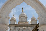 Magnificent white marble Sikh temple (Gurdwara) within the Gwalior fort - Gwalior, India. : India