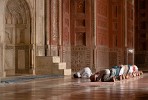 Mosque West of the Taj Mahal - Agra, India. : India, People