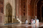 Mosque West of the Taj Mahal - Agra, India. : India, People