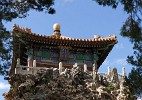 Pavillion of Imperial Scenery on top of the Hill of Accumulated Elegance. This 10m high artificial hill stands in the imperial garden of the forbidden city. : China