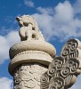 Stone column with depiction of dragons and phoenixes decorates the surroundings of the Tiananmen gate, Beijing. : China