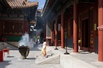 Incense burning in the Yonghegong or Lama temple in Beijing. : China