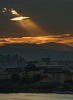 View from the Everlasting Spring pavilion atop Prospect hill in Jingshan park. : China, Sunset