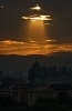 View from the Everlasting Spring pavilion atop Prospect hill in Jingshan park. : China, Sunset