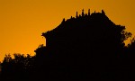 The Temple of the Sea of Wisdom in the setting sun. : China, Sunset